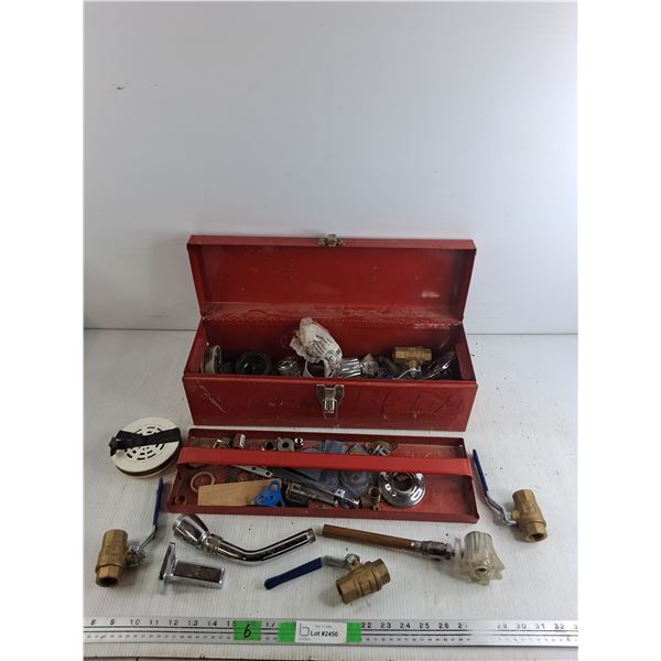 Metal Tool Box 6  x 19  x 6 , Various Plumbing Supplies - Pickup Preferred