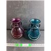 Image 1 : Pink & Blue Glass Vases 10"