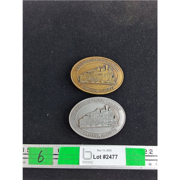 (2) Canadian Pacific Railway - Calgary, Alberta Belt Buckles