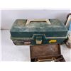 Image 2 : Vintage First Aid Kit, Plano Plastic Tool Box 12" x 6" x 5", Wrenches, Bungee Cords
