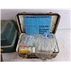 Image 5 : Vintage First Aid Kit, Plano Plastic Tool Box 12" x 6" x 5", Wrenches, Bungee Cords