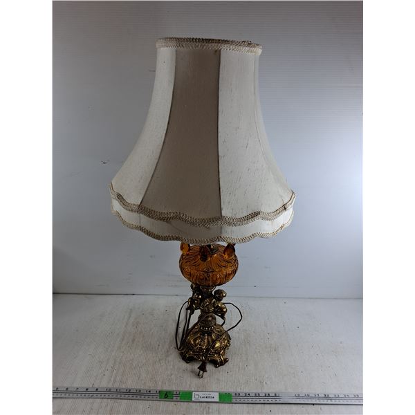 *Vintage Baroque Style Table Lamp, Powers On, As Is 32", Cannot Ship
