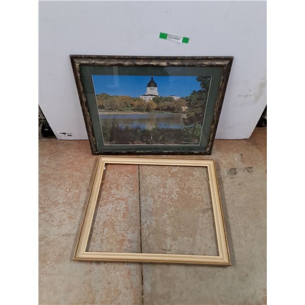 *Wooden Picture Frame 27" x 23", Framed Wall Art Print 29" x 24", Cannot Ship