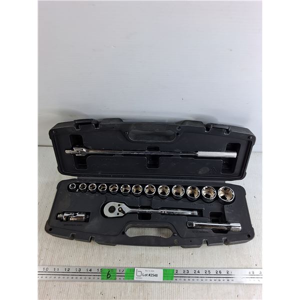 Husky Socket & Ratchet Wrench Set, Breaker Bar, Universal Joint, 1/2 Extension