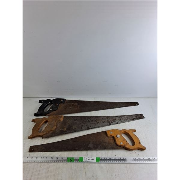 (3)  Handsaws 24" & 28", Cannot Ship