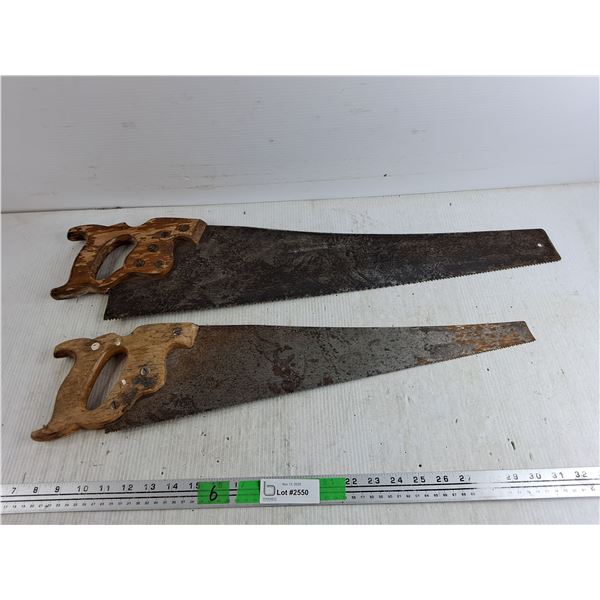 (2) Handsaws 24" & 28", Cannot Ship