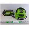 Image 1 : GreenWorks 40Volt 4.0Ah Blower Battery & Battery Charger - Consignor Said Works, as Is
