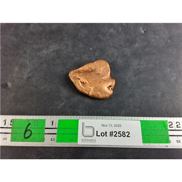 ^138g Polished Copper Nugget - Authenticity Not Guaranteed