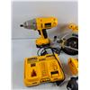 Image 2 : DeWalt 18V Cordless Impact Wrench, Circular Saw, Flashlight, Battery Charger & Batteries - Powers On
