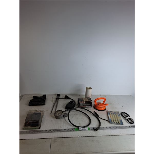 Stapler, 3-Way Car Accessory Outlet, Pressure Gauge, Door Guard, Misc