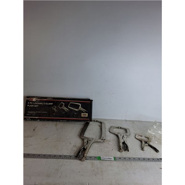 3-Peice  Locking C-Clamp Plier Set