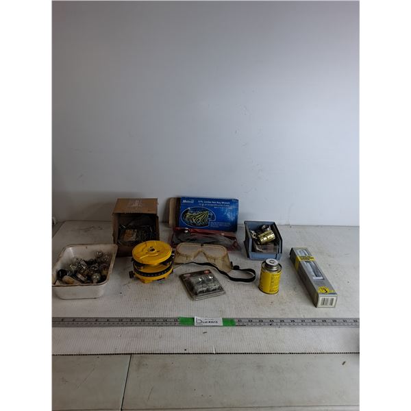 Mini Bulbs, 6 pcs Jumbo Hex Wrench Set, Goggles,  Battery Terminals, Misc