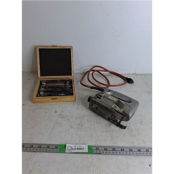 Black And Decker Jig Saw (powers on),  Drill Bits