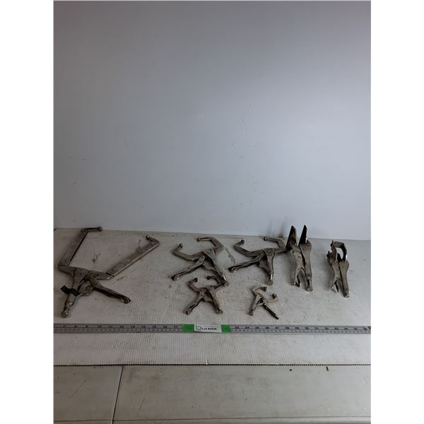 Various Vice Grip Locking Pliers & C-Clamp Pliers