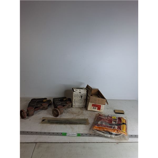 Box of Stick Nails, Beam Clamps, Sponge Tape, Misc
