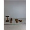 Image 1 : Vintage Wooden Items; Spool, Cutting Board, Knob, Misc