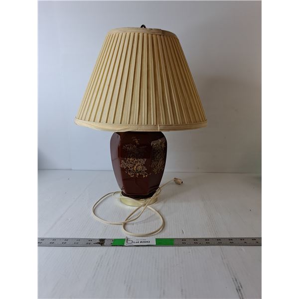Ceramic Floral Lamp with Shade 19" Tall- As Is - PICK UP