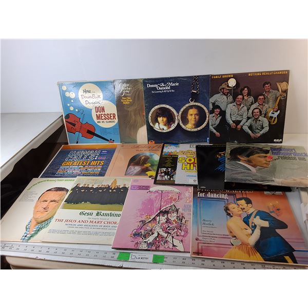 (13) Records Donny & Marie Osmond, Olivia Newton- John, Eddy Arnold, Misc.