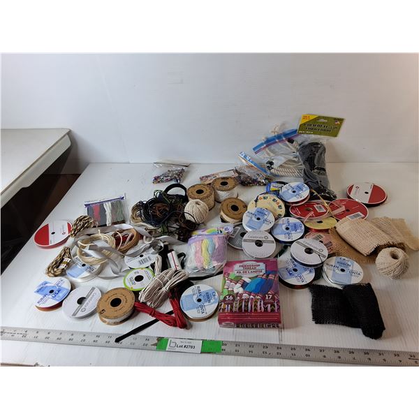 Craft  Supplies- Alphabet Beads, Ribbon, Parachute 550 Cord