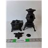 Image 1 : (2) Miniature Cast Iron Stoves Up to 7.75"