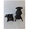 Image 2 : (2) Miniature Cast Iron Stoves Up to 7.75"