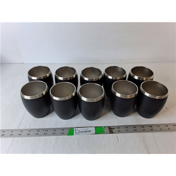 (10) Stainless Black Tumblers
