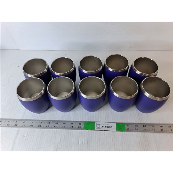 (10) Stainless Purple Tumblers