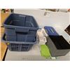 Image 1 : Plastic Totes,Laundry Hamper Up to 21" x 15" x 12", Cannot Ship