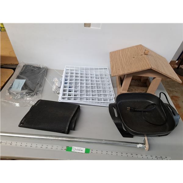 *Birdhouse 17" x 12" x 12", Electric Frying Pan- Powers On, Misc. Cannot Ship