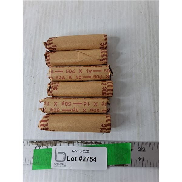 (6) Rolls of Canadian Pennies