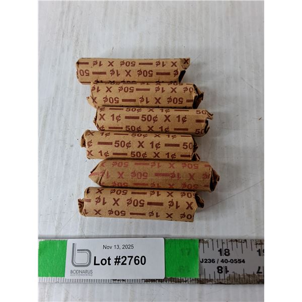 (6) Rolls of Canadian Pennies