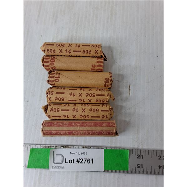 (6) Rolls of Canadian Pennies