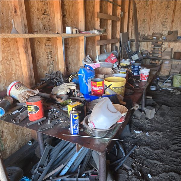 Metal Welding Table w/ Contents-Located offsite West of Saskatoon 48" W x 105" L x 35" H