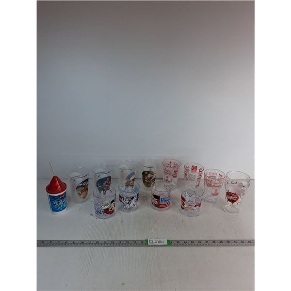 (13) Plastic Coca-Cola Cups- Santa, Olympics, & Disney Themed