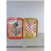 Image 1 : (2) Metal Coca-Cola Trays 14.10"x10.9"- Pretty Women, & Olympics Themed