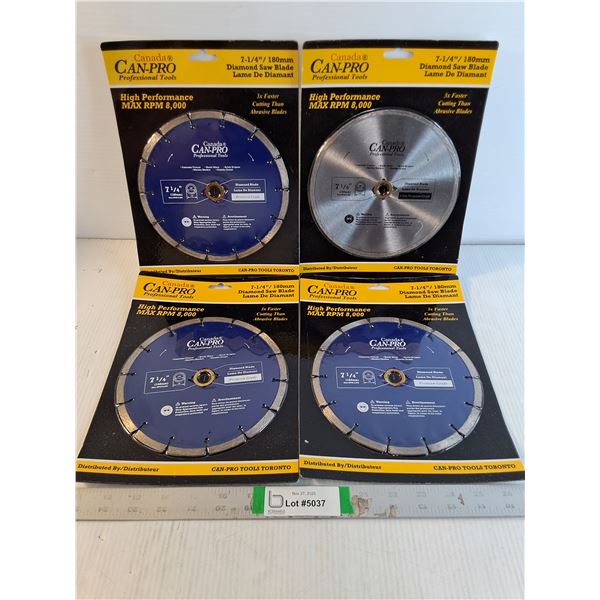 (4) NOS Can-Pro 7 1/4" Diamond Saw Blades