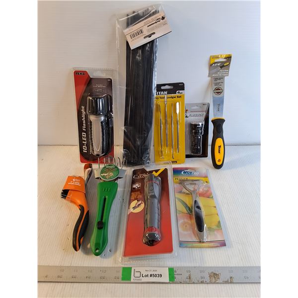 NOS LED Flashlight,Pry Tool Spudger Set,Scraper and more as pictured