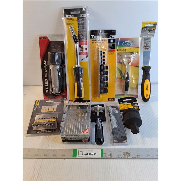 NOS High Torque Ratcheting Driver,LED Flashlight,Stubby Metric Hex Set,Rotary Bit Set and more in pi