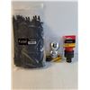 Image 4 : NOS (1) 100 Pc.Cable Ties,89 Pc. Rotary Bit Set,LED Flashlight,Trailer Hitch Ball and more as pictur