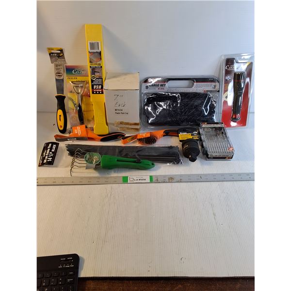 NOS Cargo Net,Flashlight,Jumbo Wedge,Paint Cup,Cable Ties and more as pictured