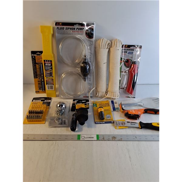 NOS Soldering Iron,Trailer Hitch Ball,Socket Adapter,Hex Bit Set and more as pictured