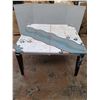 Image 5 : * Wooden 'Hand-Painted' Dining Table w/6 Dining Chairs - 78.5x34x30.5" w/Leaf in - Pickup Only