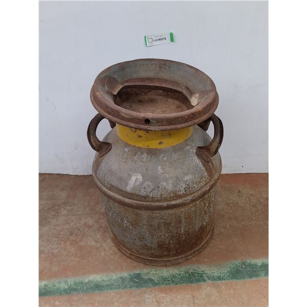 * Vintage Metal Cream Can - 17" High x 12" Diameter - Pickup Only