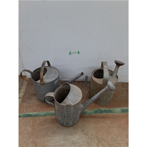 * (3) Galvanized Watering Cans - Pickup Preferred