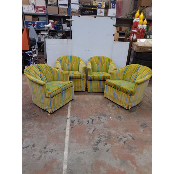* Set of 4 'Brightly Colored' Swivel Rocking Chairs - 33x33x30" - Pickup Only