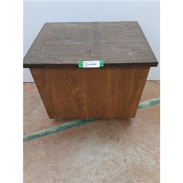 * Wooden Storage Box w/Castors - 21.5x17x17" - Pickup Only