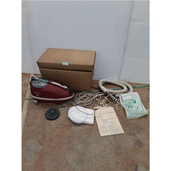 * Vintage Tristar Compact Vacuum w/Attachments/Bags/Manual/Storage Bench - 14x24x17" - Pickup Only