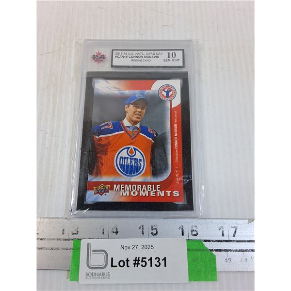 Connor McDavid Hockey Trading Card - 2015-16 - Graded - CANNOT GUARANTEE AUTHENTICATION