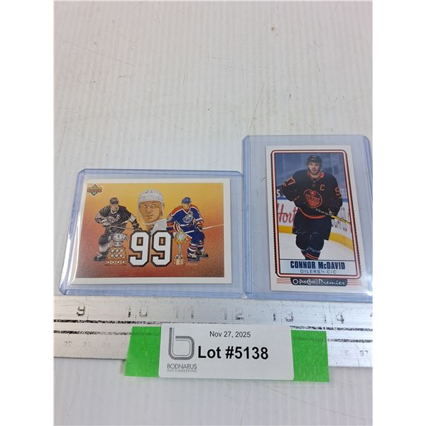 (2) Hockey Trading Cards: Wayne Gretzky & Connor McDavid - CANNOT GUARANTEE AUTHENTICATION