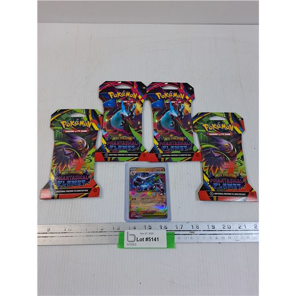 Pokemon Trading Cards: Charzard & (4) Packages of Pokemon - CANNOT GUARANTEE AUTHENTICATION